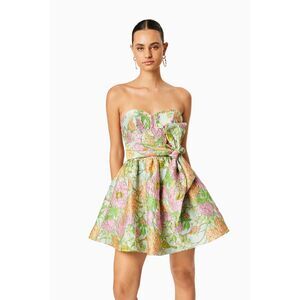 Elliatt Floral Strapless Dress - Pink and Green